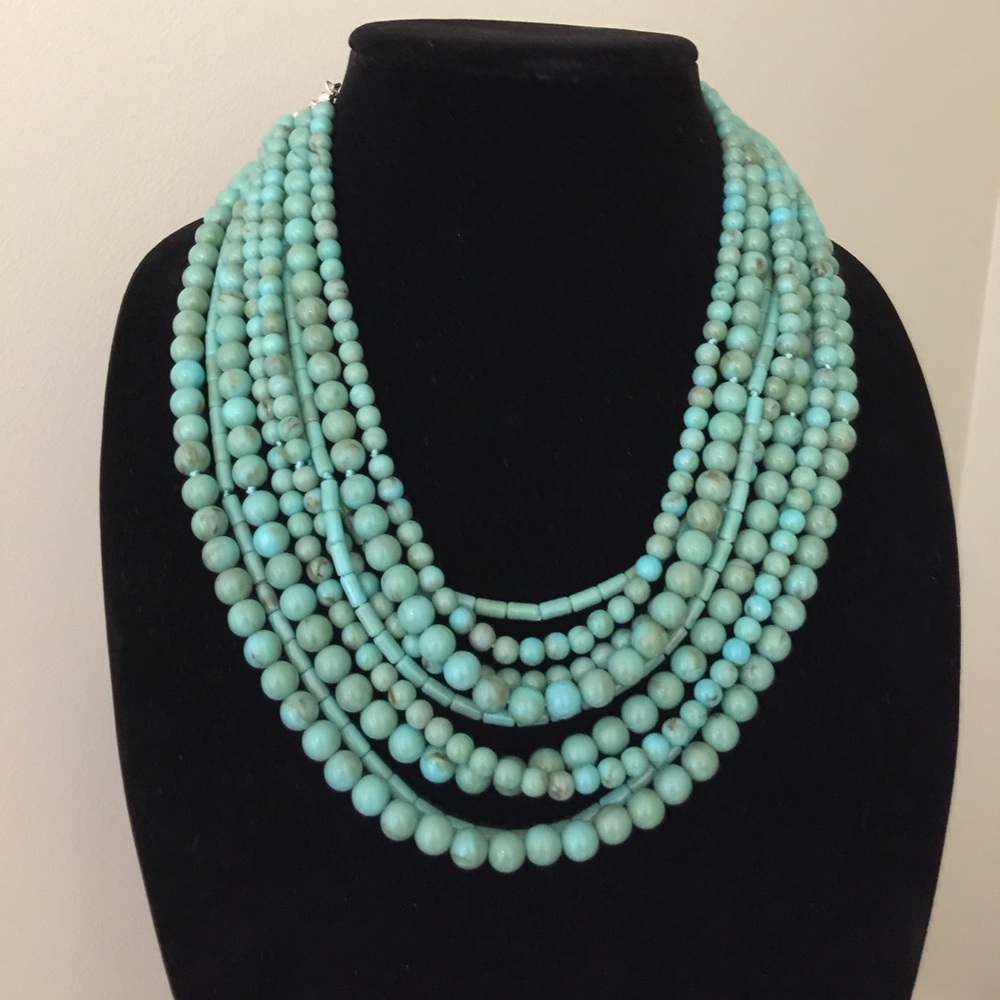 Premier Designs Multi-Strand Turquoise Bead Necklace